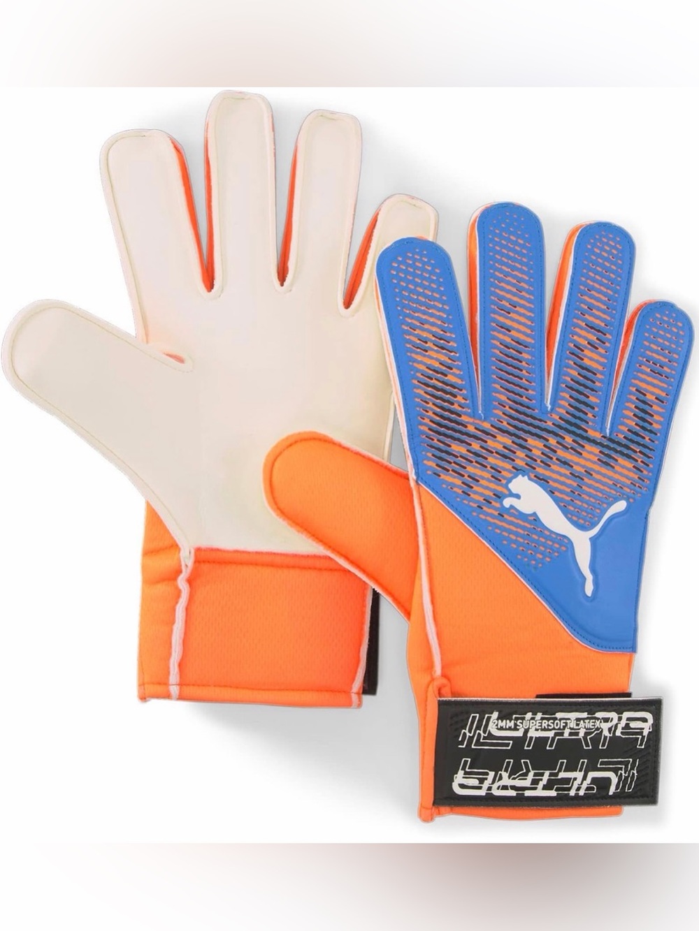 New Size 8 Regular Cut Puma Ultra Protect 3 Goalkeeper Glove - Orange/Blue